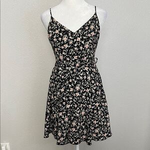 7daywknd Black Floral Minidress Size Small